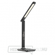 Solight LED asztali lámpa kijelzővel, 9W, választható fényhőmérséklet, bőr, fekete Előnézet 