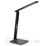 Solight LED asztali lámpa kijelzővel, 9W, választható fényhőmérséklet, bőr, fekete Előnézet 