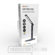 Solight LED asztali lámpa kijelzővel, 9W, választható fényhőmérséklet, bőr, fekete náhled