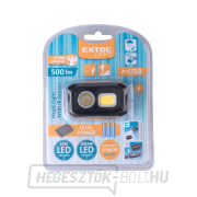 Fejlámpa 500lm, kettős energiaellátás - Li-ion vagy AAA, USB töltés, IR érzékelővel, OSRAM LED COB LED náhled