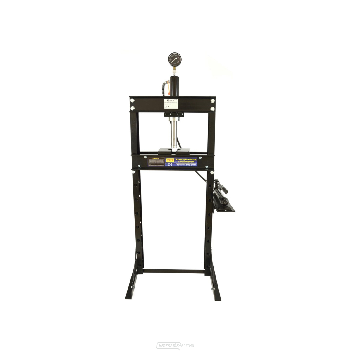 Hidraulikus műhelyprés 20t, nyomásmérővel