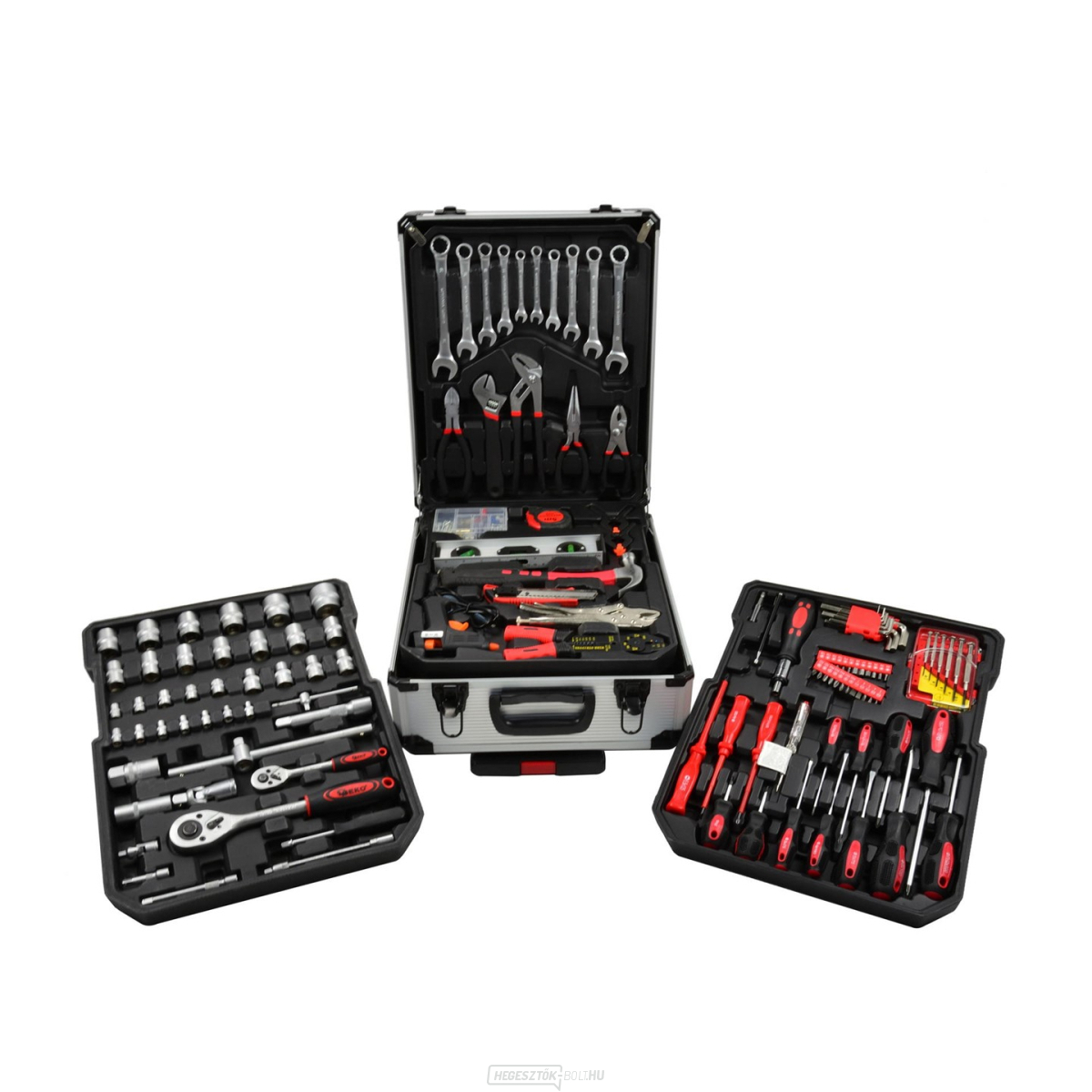 Alumínium mobil bőrönd, szerszámokkal, 187 alkatrésszel felszerelve