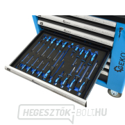 Műhelyszerelő kocsi felszerelve, 243 szerszámmal, 7 fiókkal és szekrénnyel - GEKO G10833 náhled