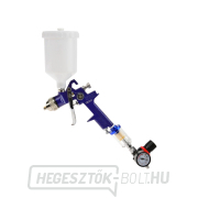 GEKO HVLP szórópisztoly, fúvóka 1,4 mm, térfogat 600 ml, nyomásszabályozó és vízleválasztó GEKO HVLP szórópisztoly, fúvóka 1,4 mm, térfogat 600 ml, nyomásszabályozó és vízleválasztó gallery main image