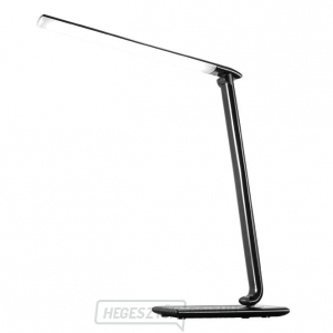 Solight LED asztali lámpa dimmelhető, 12W, fényhőmérséklet választható, USB, fekete fényű, fekete fényes