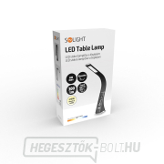 Solight LED asztali lámpa kijelzővel, 6W, 4100K, bőr, fekete náhled