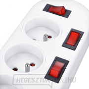 Solight hosszabbító, 5 aljzat, fehér, 6x kapcsoló, 2m Előnézet 