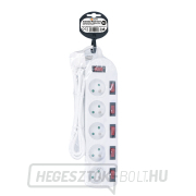 Solight hosszabbító, 5 aljzat, fehér, 6x kapcsoló, 2m Előnézet 