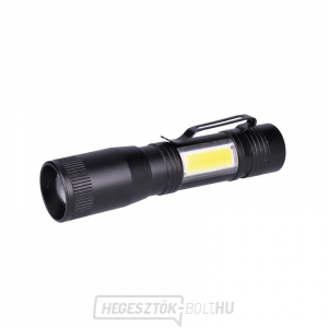Solight LED fémlámpa 3W COB, 150 60lm, AA, fekete