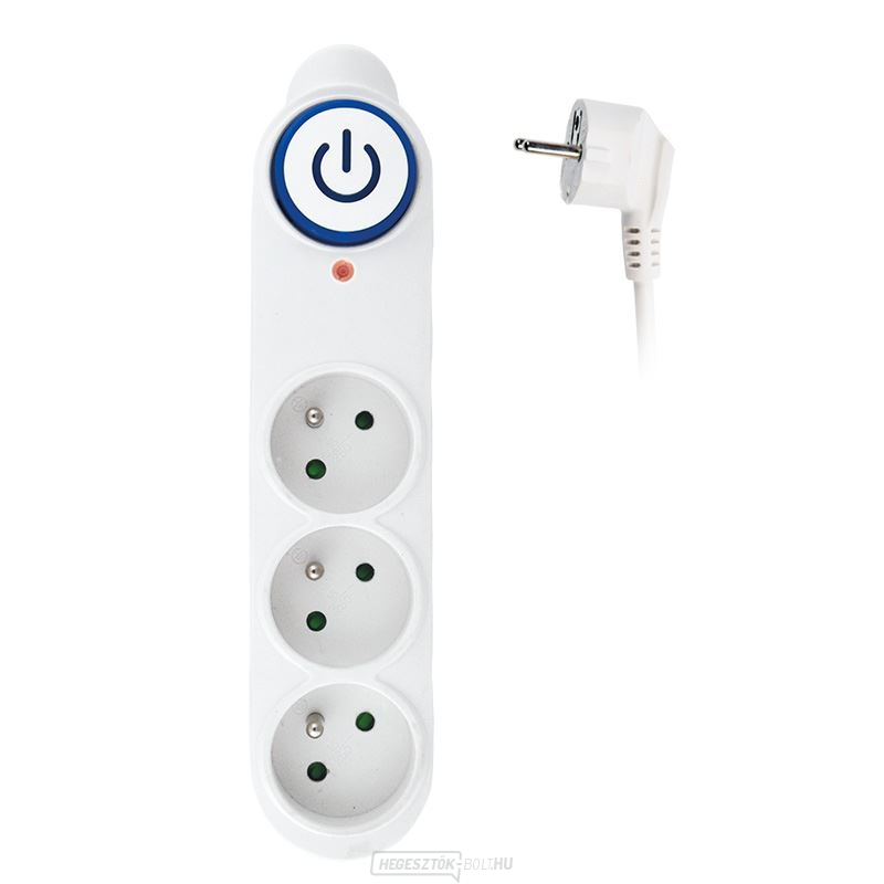 Solight túlfeszültségvédő, 3 aljzat, 1,5m, fehér