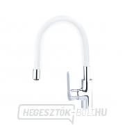 Mosdókagyló-keverő, függőleges, hajlékony karral, 35mm, fehér Mosdókagyló-keverő, függőleges, hajlékony karral, 35mm, fehér gallery main image