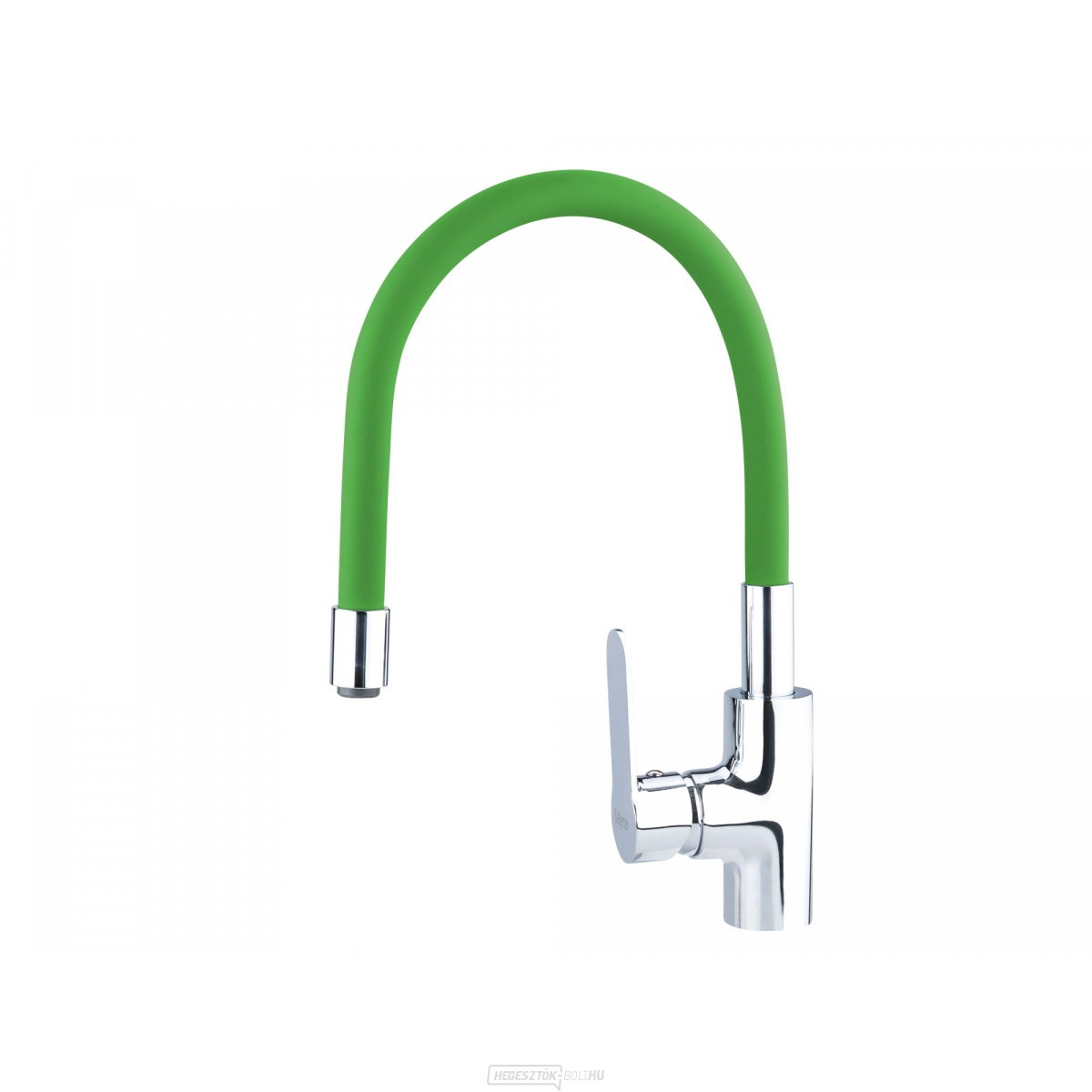 Mosdókagyló keverő, függőleges, hajlékony karral, 35mm, zöld