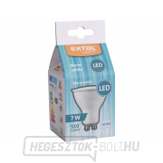 LED reflektor izzó, 7W, 510lm, GU10, meleg fehér Előnézet 