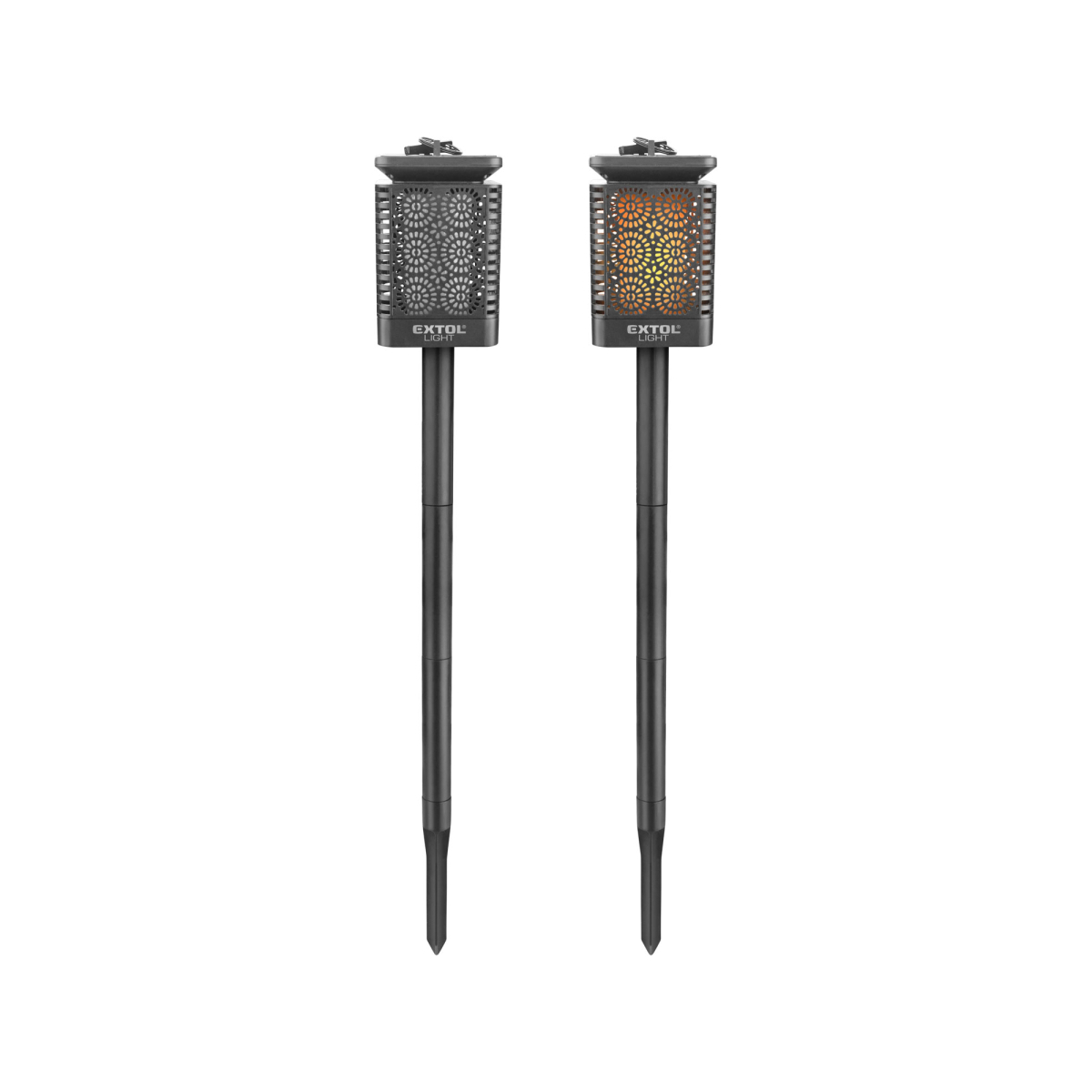 LED-es zseblámpa lánggal, napelemes töltéssel, 12x LED-del Előnézet 