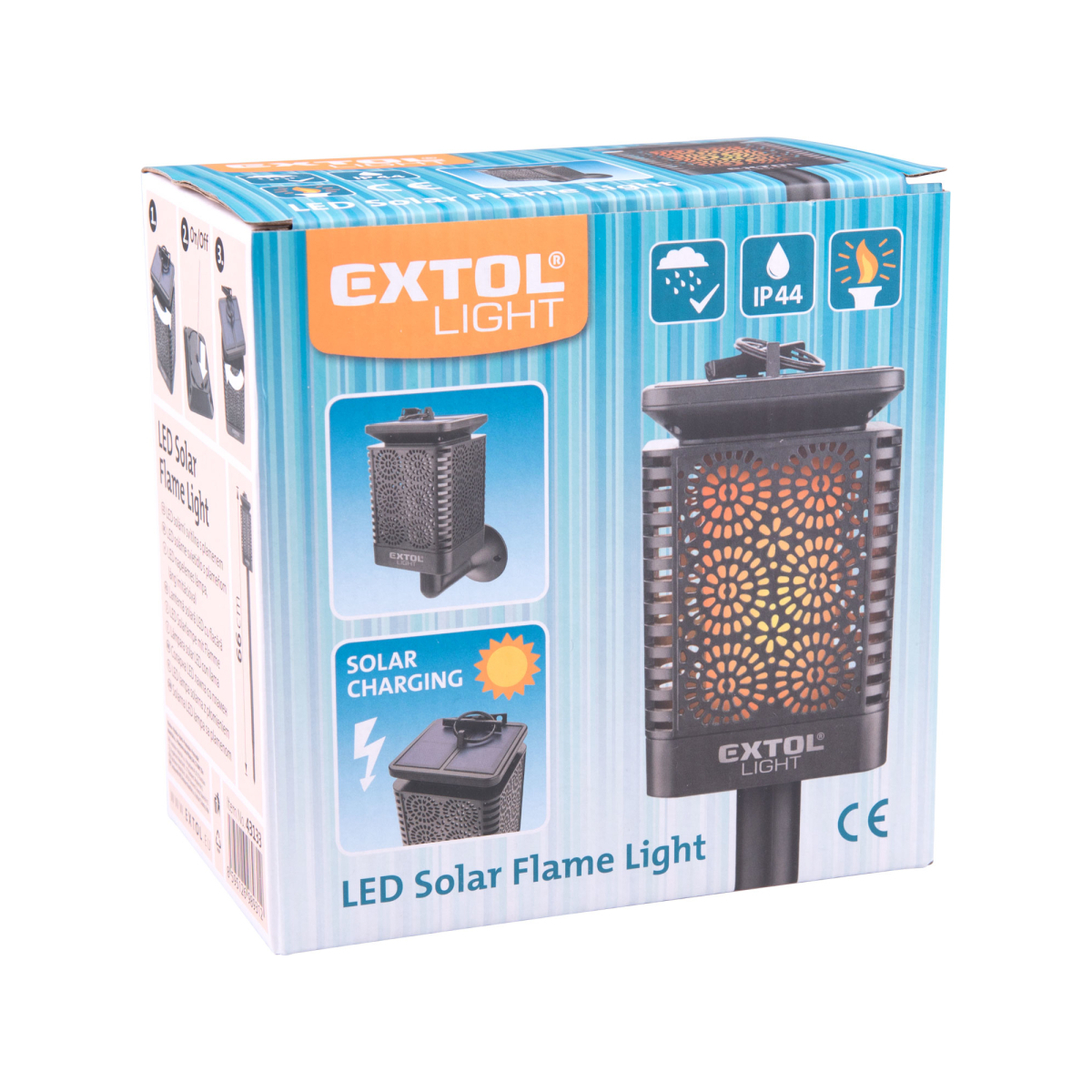 LED-es zseblámpa lánggal, napelemes töltéssel, 12x LED-del Előnézet 