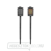 LED-es zseblámpa lánggal, napelemes töltéssel, 12x LED-del Előnézet 