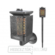 LED-es zseblámpa lánggal, napelemes töltéssel, 12x LED-del LED-es zseblámpa lánggal, napelemes töltéssel, 12x LED-del gallery main image