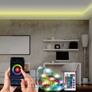 Solight Wifi Smart LED fényszalag, RGB, 5m, adapterrel és távirányítóval ellátott szett Előnézet 
