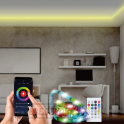 Solight Wifi Smart LED fényszalag, RGB, 5m, adapterrel és távirányítóval ellátott szett Előnézet 