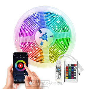 Solight Wifi Smart LED fényszalag, RGB, 5m, adapterrel és távirányítóval ellátott szett gallery main image