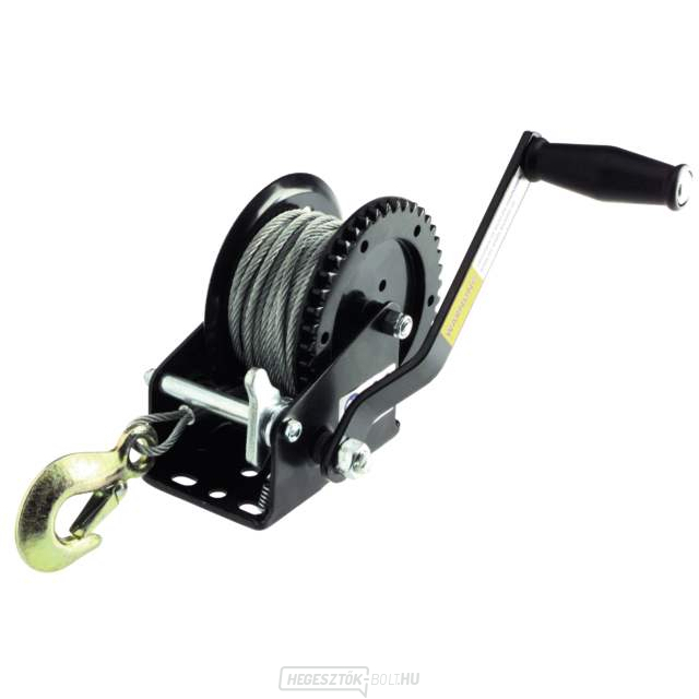 Kézi csörlő 550kg acél kötél 5mm/15m horoggal