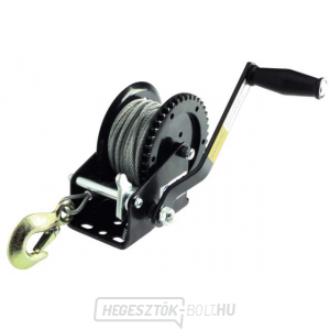 Kézi csörlő 550kg acél kötél 5mm/15m horoggal Kézi csörlő 550kg acél kötél 5mm/15m horoggal gallery main image