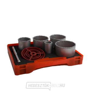 Keményfém fúrókészlet 33,53,67,73,83mm centráló fúró adapterrel Keményfém fúrókészlet 33,53,67,73,83mm centráló fúró adapterrel gallery main image