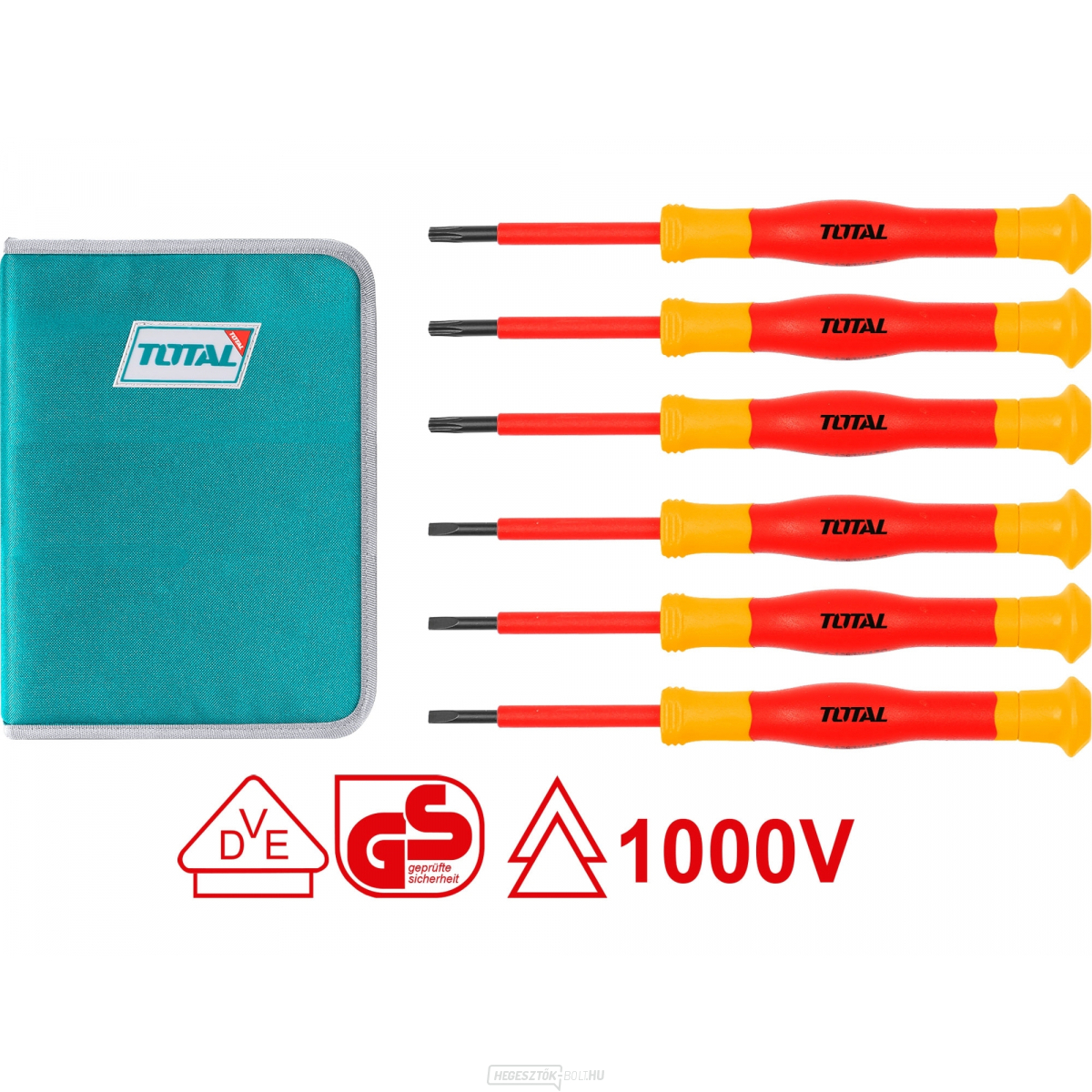 Villanyszerelői csavarhúzó, órásmester, 6 darabos készlet, ipari, S2