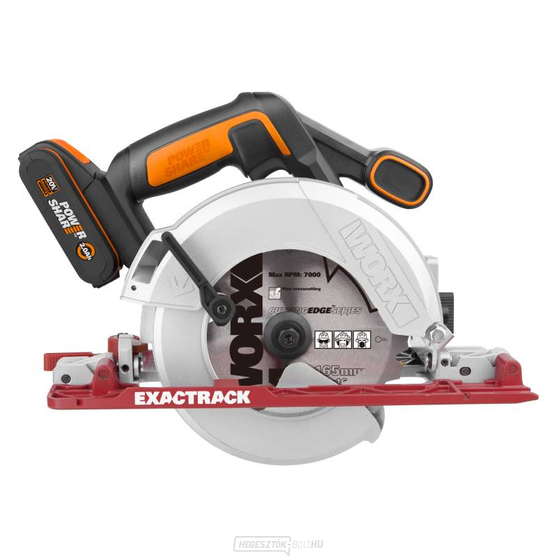 WX530 - Akkus körfűrész 20V, 165mm, 1x2.0Ah - Powershare