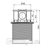 Solight hosszabbító kábel, 4 aljzat, fekete, 1,5m, kihúzható aljzatblokk, kerek forma Előnézet 