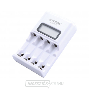 AAA/AA töltő, NiMh/NiCd, 4 bővítőhely, egyedi töltés, LCD kijelző AAA/AA töltő, NiMh/NiCd, 4 bővítőhely, egyedi töltés, LCD kijelző gallery main image