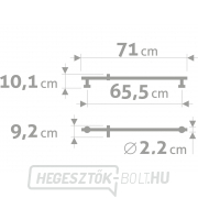 Zuhanyrúd csúszó zuhanytartóval, teljesen fém, 71cm, rozsdamentes acélból készült Előnézet 