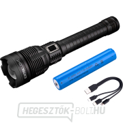 Zseblámpa 8000lm, zoom, USB töltés powerbankkal, 60W COB LED náhled