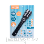 Zseblámpa 8000lm, zoom, USB töltés powerbankkal, 60W COB LED náhled