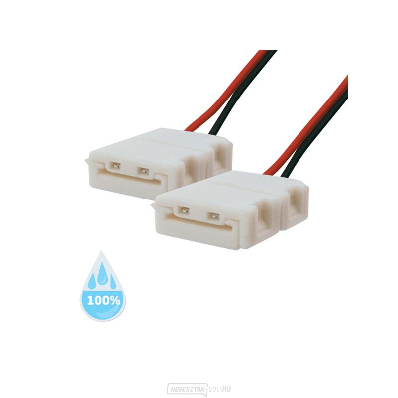 Nem forrasztás nélküli csatlakozó 3528, 2835 30,60LED/m 8mm-es LED szalaghoz, vezetővel, vízálló IP68
