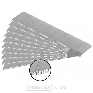 Fűrészelt élű vágópengék, 18mm, 10db, SK5 Fűrészelt élű vágópengék, 18mm, 10db, SK5 gallery main image