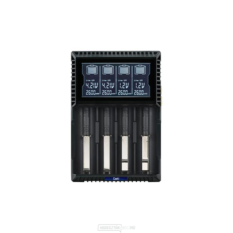 Geti GDC4U Li-Ion LiFePO4 NiCd NiMH akkumulátor töltő Geti GDC4U Li-Ion LiFePO4 NiCd NiMH