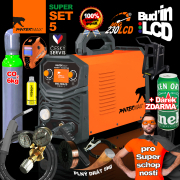 PANTERMAX MIG230LCD inverteres hegesztő MIG/TIG/MMA + Sisak + Piros. Szelep + 5 kg-os drót + teli CO2 palack + Váz + Égő PANTERMAX MIG230LCD inverteres hegesztő MIG/TIG/MMA + Sisak + Piros. Szelep + 5 kg-os drót + teli CO2 palack + Váz + Égő náhled