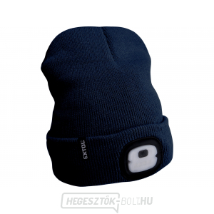 Fejlámpás sapka 4x25lm, USB töltés, sötétkék, ECONOMY, univerzális méret Fejlámpás sapka 4x25lm, USB töltés, sötétkék, ECONOMY, univerzális méret gallery main image