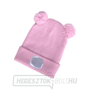 4x25lm-es fejlámpa fejpánttal, USB töltéssel, rózsaszín csillámokkal és pomponokkal, gyermekeknek való náhled