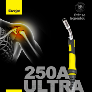 KOWAX 250A ULTRA, 4m EURO MIG/MAG hegesztőfáklya, 4m EURO MIG/MAG