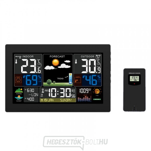 Solight időjárás-állomás, XL színes LCD, hőmérséklet, páratartalom, nyomás, RCC, fekete színű