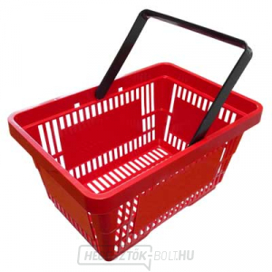 Bevásárlókocsi, piros műanyag, 43x30x23cm