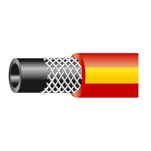 Kerti tömlő piros - sárga csíkos 3/4 Előnézet 