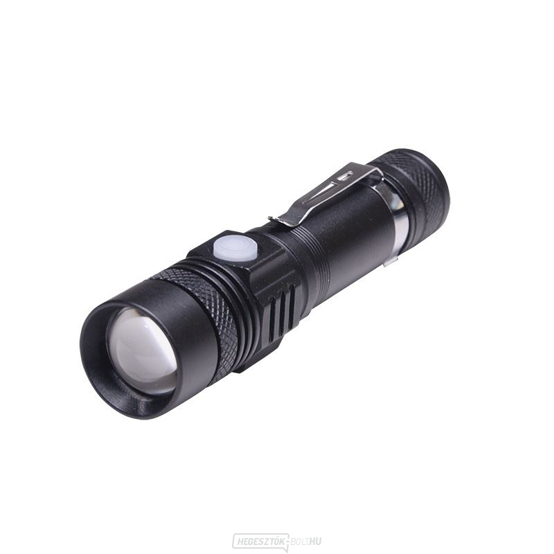 Solight újratölthető LED-es zseblámpa kerékpártartóval, 400lm, fókusz, Li-Ion, USB