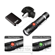 Solight újratölthető LED-es zseblámpa kerékpártartóval, 400lm, fókusz, Li-Ion, USB náhled