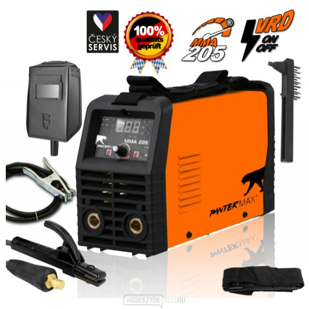 PANTERMAX® MMA205LCD hegesztés. inverter MMA/TIG kábelek gallery main image