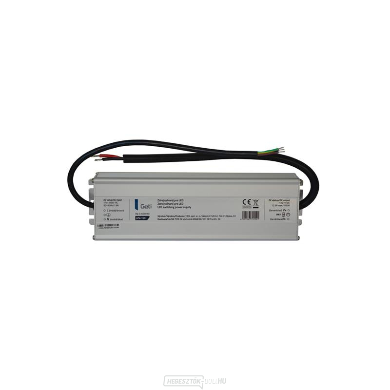 Kapcsoló tápegység LED 12V/150W Geti LPV-150 12V/150W LED-hez