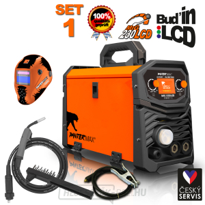 PANTERMAX® MIG230LCD hegesztés. inverter MIG/MMA/TIG SET 1 + kábelek + zseblámpa + burkolat + kefe