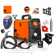 PANTERMAX® MIG230LCD hegesztés. MIG/MMA/TIG inverter Kábelek Fáklya motorháztető Szelep Szekér Drót Mágnes CO2 palack gallery main image